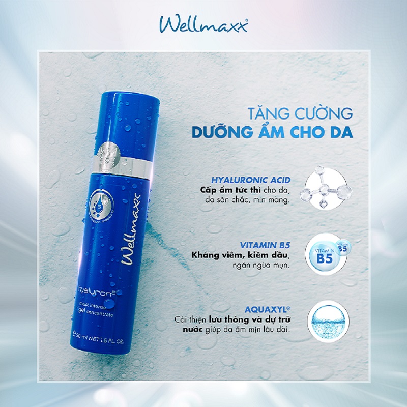 sử dụng gel dưỡng ẩm chứa Axit Hyaluronic