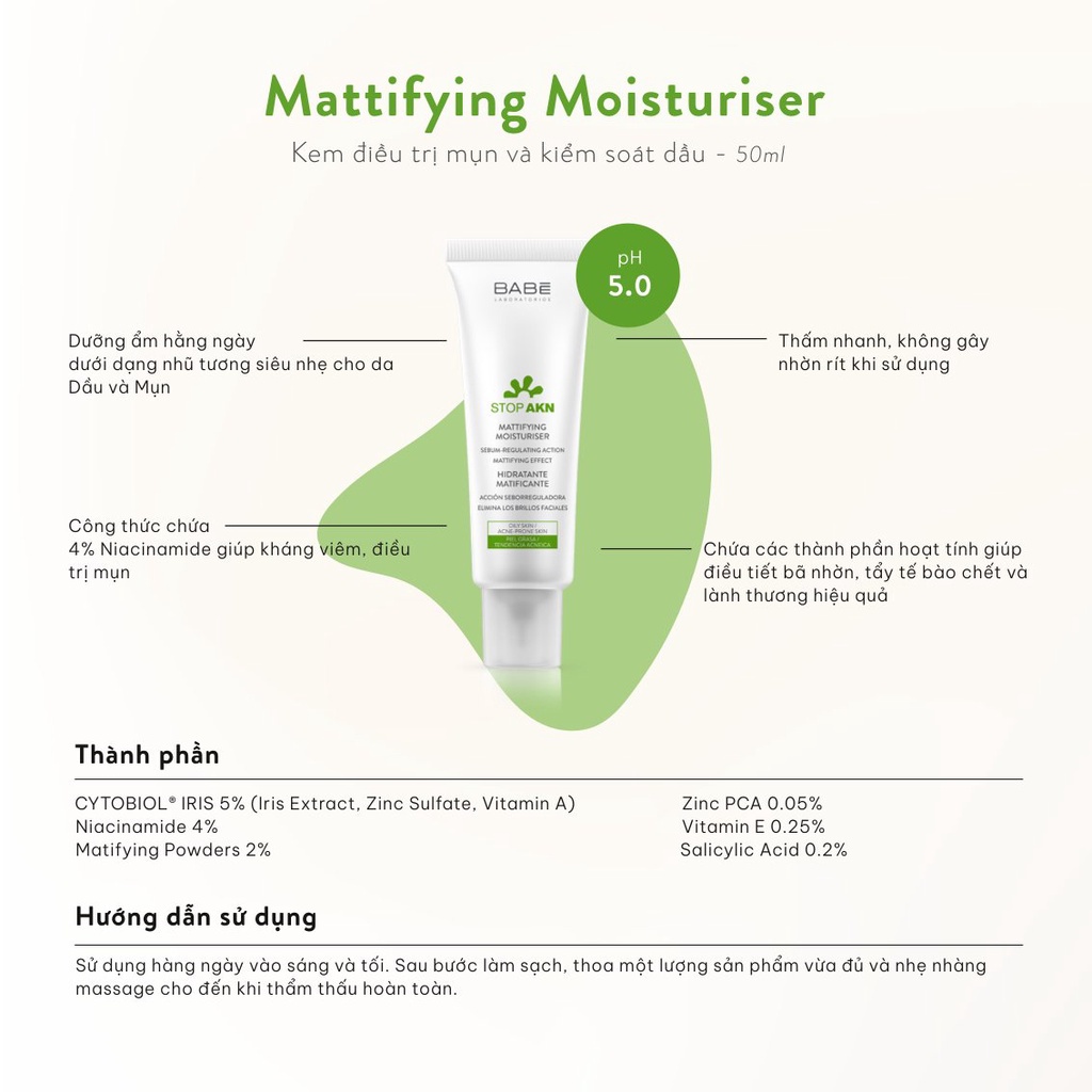 kem dưỡng kiềm dầu mattifying moisturiser