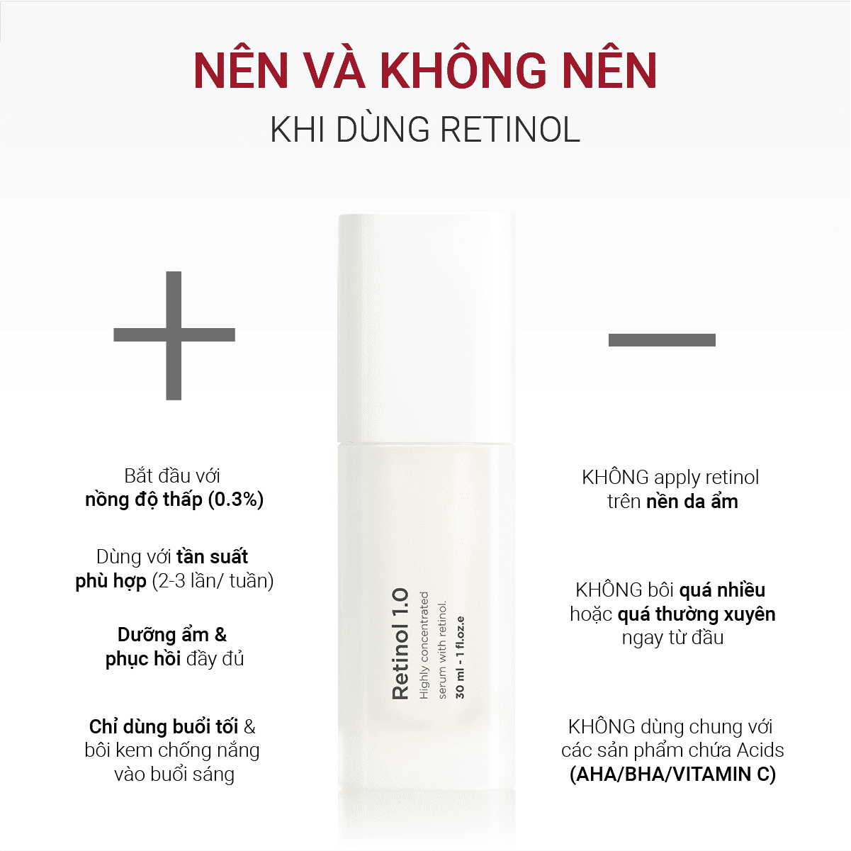 Lưu ý khi dùng Fusion Retinol 0.3% phiên bản mới