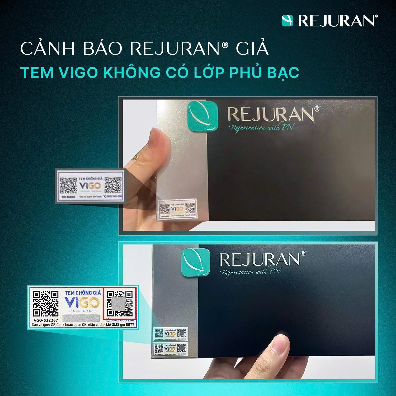 CẢNH BÁO: PHÁT HIỆN HÀNG GIẢ REJURAN® TRÀN LAN VỚI TEM VIGO GIẢ – KHÔNG CÓ LỚP PHỦ BẠC!